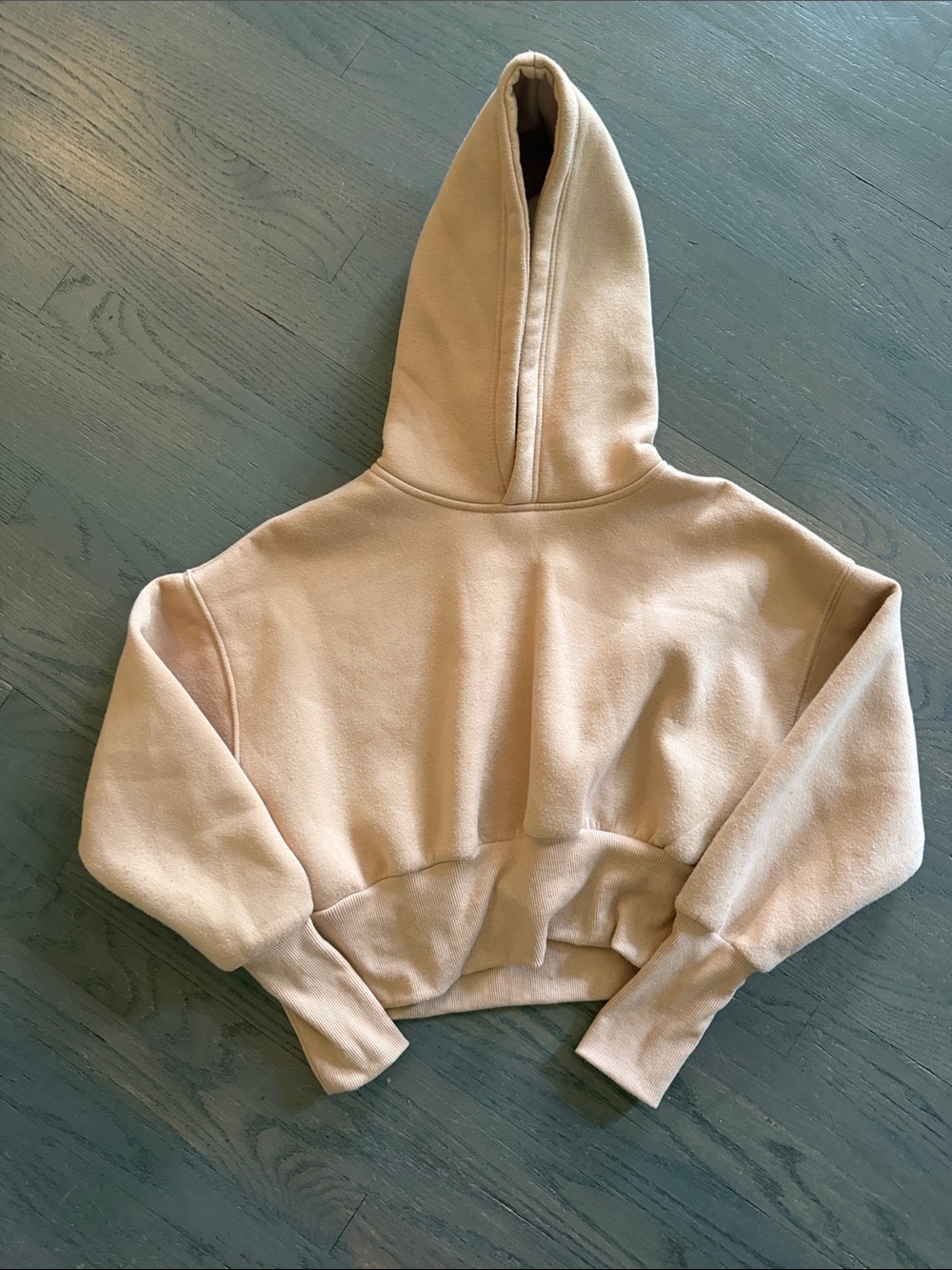 Women's Cropped Hooded Sweatshirt - Cream